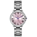 Gedi luxury women watch with pink sunray dial blue hands and silver steel strap - Silver Case Pink Dial Silver Band