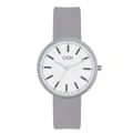 Reloj de cuarzo GEDI minimalista con correa de silicona gris y esfera blanca para estudiantes - Correa Gris Esfera Blanca