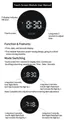 Detail guide of LED digital sports watch showing touch screen interface and time display - Instruction Manual