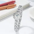Elegant GEDI women's watch with white dial and silver H-link stainless steel strap - Silver White Dial