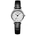 GEDI minimalist quartz watch with silver textured dial and black leather strap - Silver Case White Dial Bamboo-like Design With Black Trim (new Color Scheme)