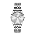 Orologio classico in acciaio inossidabile argento con quadrante soleil e data - Donna Cassa Argento Quadrante Bianco