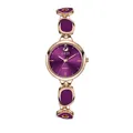 GEDI purple quartz watch for women with rose gold bracelet and swan logo dial - IP Rose Gold Purple Dial Purple Face Strap