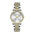 Orologio al quarzo GEDI bicolore in acciaio inossidabile argento e oro con data - Donna Bicolore Quadrante Bianco