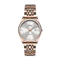 Orologio al quarzo GEDI classico oro rosa con quadrante argentato e datario a ore 3 - Donna Cassa Oro Rosa Quadrante Bianco