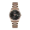 Orologio al quarzo GEDI da donna in oro rosa con elegante quadrante nero e datario - Donna Cassa Oro Rosa Quadrante Nero