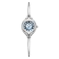GEDI retro silver bangle watch for women with light blue mother-of-pearl dial and roman numerals - Silver Case Light Blue Dial Silver Band