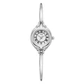 Elegant silver GEDI bangle watch featuring a white dial and roman numerals - Silver Case White Dial Silver Band
