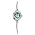 GEDI silver quartz bangle watch with mint green dial and Roman numeral markers - Silver Case Green MOP Dial Silver Band