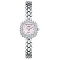 Orologio bracciale GEDI lusso girasole argento da donna con quadrante rosa e strass - Cinturino Argento Quadrante Rosa