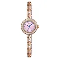 GEDI rose gold quartz watch for women with pink dial and sparkling crystal bezel - Rose Gold Pink Dial Rose Gold Strap