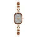 Elegant rose gold GEDI women's watch featuring a mother of pearl oval dial and H-link strap - Rose Gold With Grey Dial