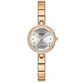 Elegante reloj de cuarzo para mujer en oro rosa con bisel de cristal y cadena - Oro rosa