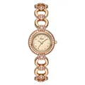 Elegant rose gold Gedi quartz bracelet watch for women with sparkling crystal accents - Rose Gold Case Rose Gold Dial