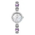 GEDI luxury silver heart bracelet watch with purple crystal and mother of pearl dial - Silver with Purple Zirconia