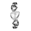 Silver pebble-shaped luxury women's bracelet watch with large grey crystal embellishments - White Dial Grey Rhinestones (72007)