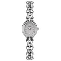 Elegant silver octagon watch for women with chain bracelet and grey dial finish - One Size / Silver Case Grey Dial Silver Strap