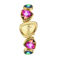 GEDI luxury gold women's watch with colorful crystals and irregular bracelet design - Gold Dial Multi-color Rhinestones (72007)