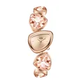 Women's rose gold luxury watch with irregular pink crystal triangular bracelet strap - Rose Gold Dial Pink Rhinestones (72007)