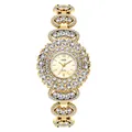 Orologio di lusso GEDI al quarzo oro per donna con strass scintillanti e quadrante in madreperla - Cassa Oro Quadrante Oro Cinturino Oro