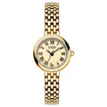 Exquisite gold stainless steel women's watch with elegant chain strap and Roman numerals - Gold Case Gold Dial Gold Band