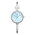 Orologio GEDI argento elegante con perla, quadrante madreperla azzurro e strass lucidi - Cassa Argento Quadrante Madreperla Blu