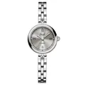 Reloj Gedi de plata y cuarzo con esfera de rayos de sol y números romanos clásicos - Esfera Gris