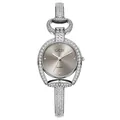 Elegant silver GEDI women's watch featuring a luxury diamond-encrusted starry dial and band - Silver Case Grey Dial Silver Strap