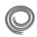 Silver cuban link chain bracelet in stainless steel with secure rectangular clasp - 6mm / Fold-over Clasp Style / 17cm / Silver