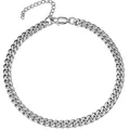 Bracelet gourmette pour homme en acier inoxydable poli avec fermoir mousqueton robuste - Maille Gourmette (Ajustable)