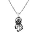Gothic octopus skull pendant necklace made of vintage stainless steel on a square link chain - Octopus With Stainless Steel Chain