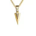 Poliertes Gold Pfeil Anhänger Halskette für Herren mit schlichtem Design und robuster Kette - Ankerkette / Gold