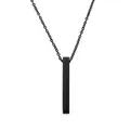 Collana minimalista con pendente a colonna in acciaio inossidabile nero per uomo - Nero