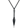 Collier avec pendentif flèche noire de style punk rétro avec une chaîne corde torsadée - Couleur Noire Avec Chaîne