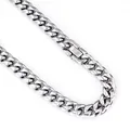 Close-up of polished stainless steel Cuban link chain with secure flat fold-over clasp - 6mm Width (Jewelry Clasp) / Length 17cm / Silver