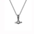 Vintage Thor's Hammer Mjolnir pendant necklace for men with Viking runes on box chain - Mjolnir Thor's Hammer