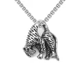 Hip hop style stainless steel leopard pendant necklace with detailed tiger engraving - Leopard Head Style