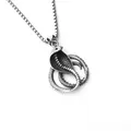 Collier avec pendentif cobra en acier inoxydable rétro et chaîne box pour hommes - Cobra Enroulé + Chaîne en Acier Inoxydable