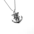 Pendentif ancre de pirate et aigle avec collier en acier inoxydable style vintage - Ancre d'Aigle + Chaîne en Acier Inoxydable