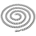 Cadena cubana de plata pulida para hombre con cierre de langosta seguro y estilo hip hop - 6mm de Ancho 18cm Pulsera (Hebilla Solar Única-4) / Plateado