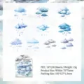 Dreamy blue cloud PET stickers set for DIY scrapbooking with 20 pieces included - Pack of 20 / Cloud Sea Flow