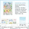 Moonbridge Garden scrapbooking stickers set with matte PET decals and scene background card - Moonbridge Garden / Matte PET