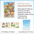 Cloud Scotch Mist scenic sticker set with matte PET decals and base card for journaling - Clouds and Mist / Matte PET