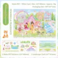 Blumengarten Traum-Aufkleber für Scrapbooking mit PET-Finish und Hintergrundkarte - Halbinsel-Duft / Mattes PET