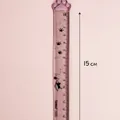 Cute purple 15cm cat paw ruler in glitter transparent plastic for students - Gray / 15cm
