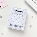 Classeur de cartes blanc à étoiles avec fenêtre en cœur et motif ours mignon - Étoile Blanche