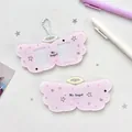 Porte-carte photo en acrylique ailes d'ange rose avec chaînette et motif My Angel - Rose