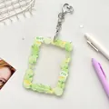 Cute green melon acrylic card holder for photocard with heart-shaped metal hook - Melon