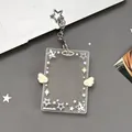 Portatarjetas de acrílico con motivos de estrellas amarillas y alas con cierre plateado - Amarillo