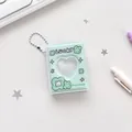 Mini álbum de fotos llavero verde menta con ventana de corazón y diseño Lucky - Trébol Verde Menta